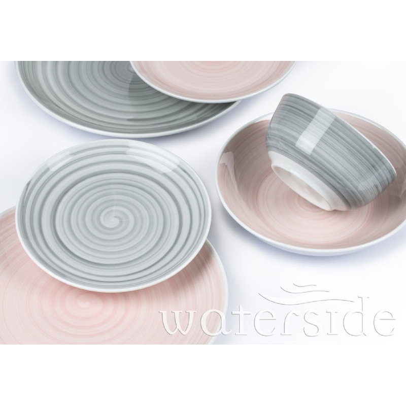 Hashtag Home Charpentier Porcelain China Dinnerware Set of 24